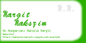 margit makszim business card